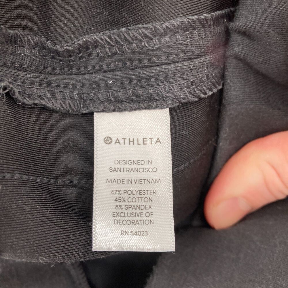 Athleta Commuter Pants Women's Small Pull On Black Stretch Striped Ankle Zip - Picture 6 of 14